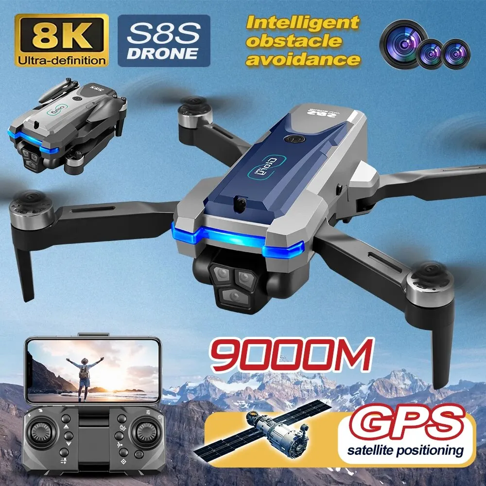 Drone Camera Mount - Складной Квадрокоптер S8S, GPS, Wi-Fi, 8K